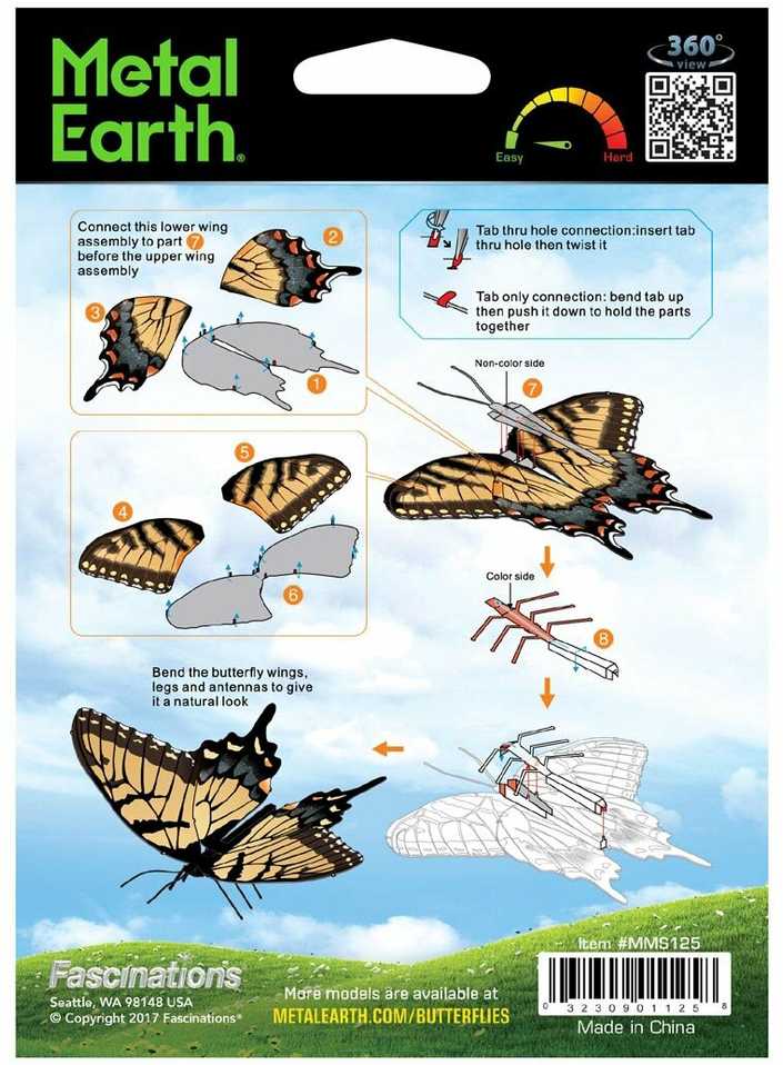 Metal Earth Metalinis 3D konstruktorius "Tiger Swallowtail"