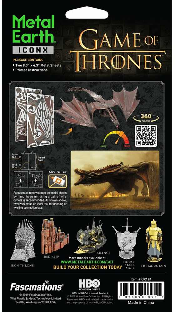 Metal Earth Metalinis 3D konstruktorius Sostų karai Drakonas