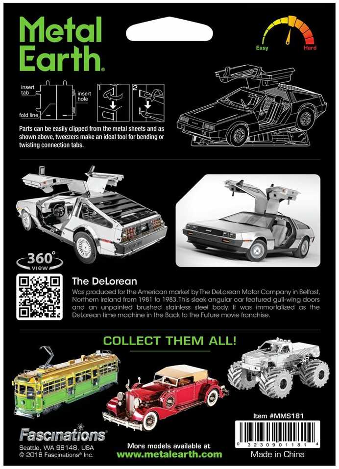 Metal Earth Metalinis 3D konstruktorius "Delorean"
