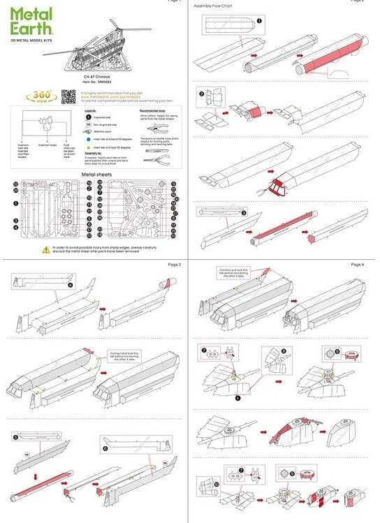 Metal Earth Metalinis 3D konstruktorius "CH-47 Chinook"