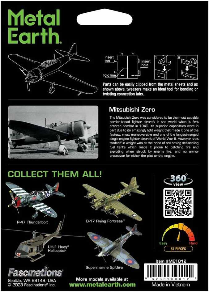 Metalinis 3D konstruktorius Metal Earth Mitsubishi Zero