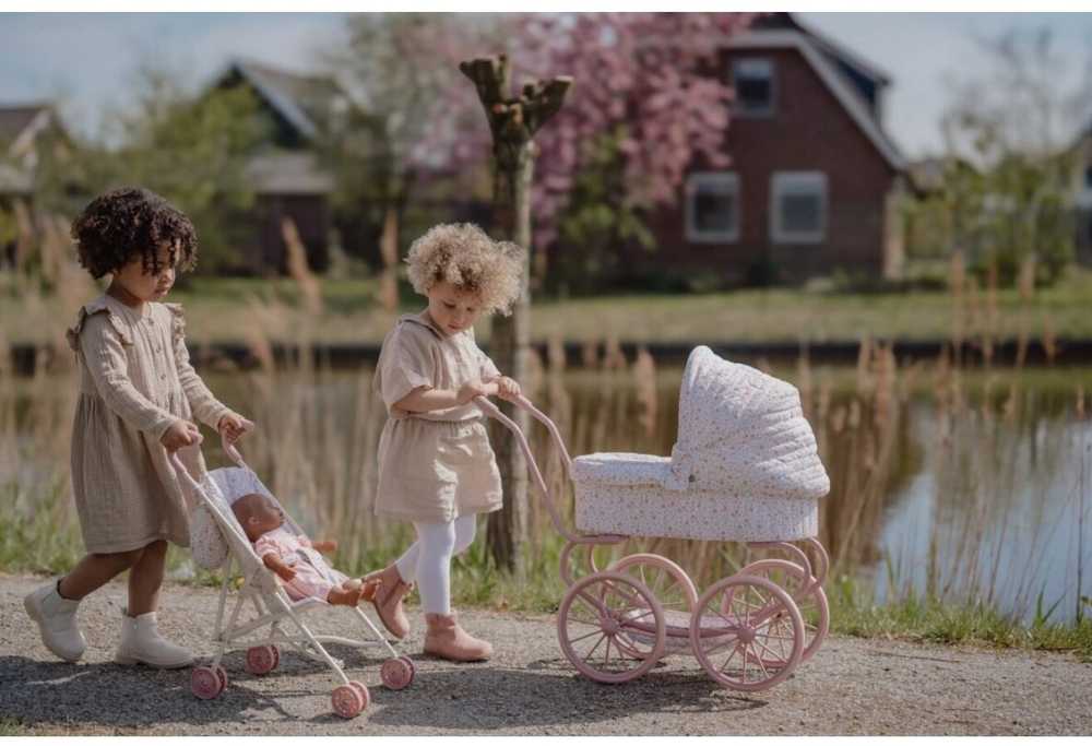Metalinis lėlių vežimėlis vaikams Little Dutch