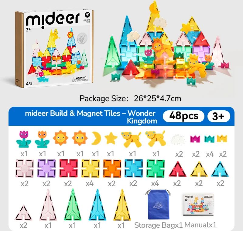 Mideer 2in1 magnetinis konstruktorius – 48 dalys