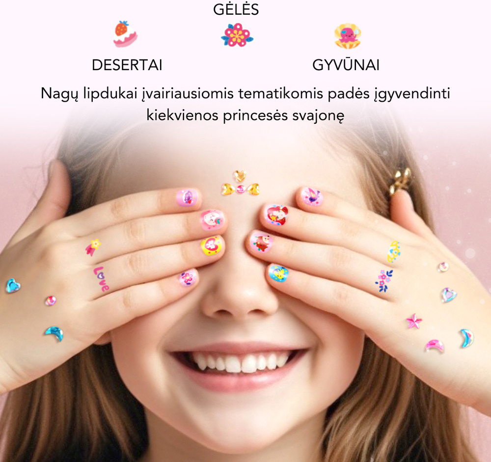 Mideer Lipdukai nagams Princesė 300+vnt