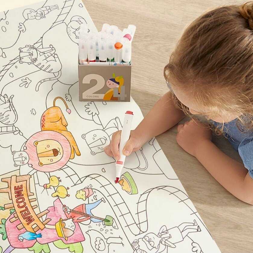 Mideer Lipnus spalvinimo rulonas Zoologijos sodas