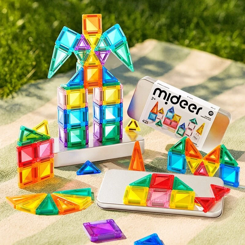 Mideer MINI magnetinis konstruktorius metalinėje dėžutėje – 42 dalys