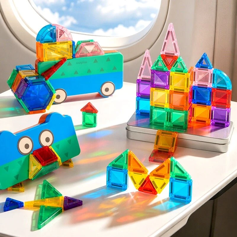 Mideer MINI magnetinis konstruktorius metalinėje dėžutėje „Geometrija“ – 51 dalis