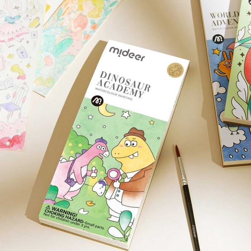 Mideer Spalvinimo akvarele knygelė Dinozaurai