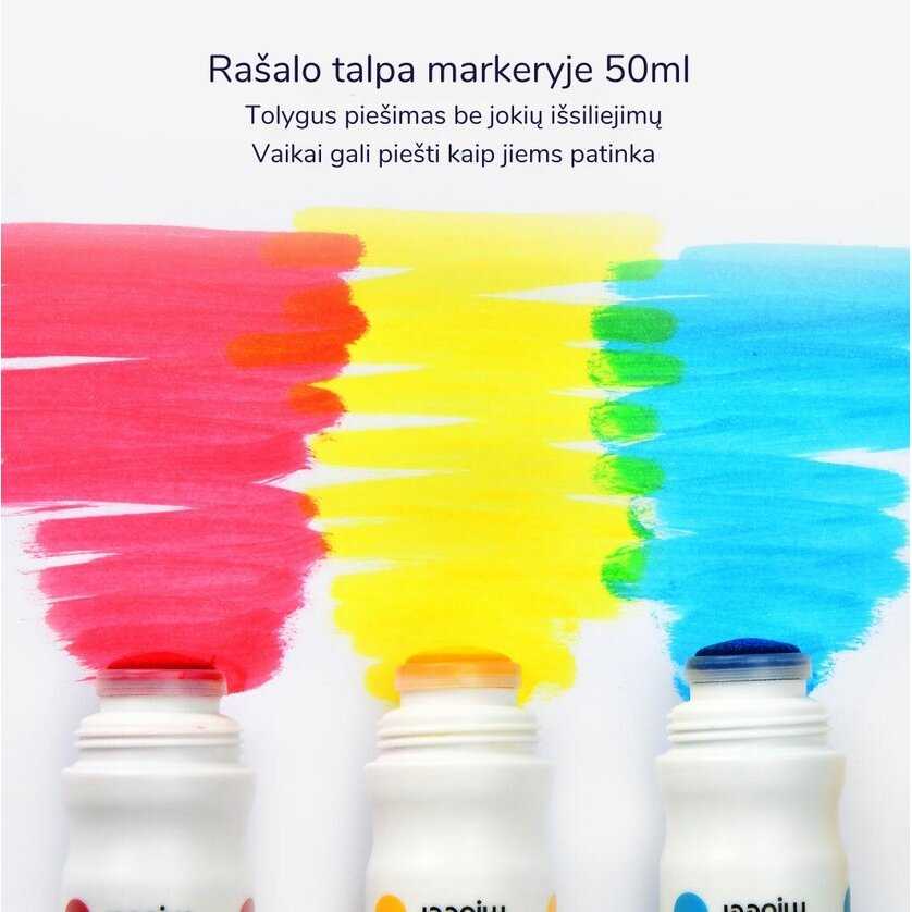 Mideer Taškiniai flomasteriai išplaunami 6 spalvos