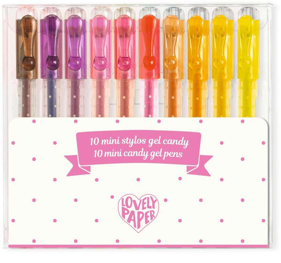 Djeco Mini geliniai rašikliai - Saldūs tonai (10 vnt.) ( DD03786 )