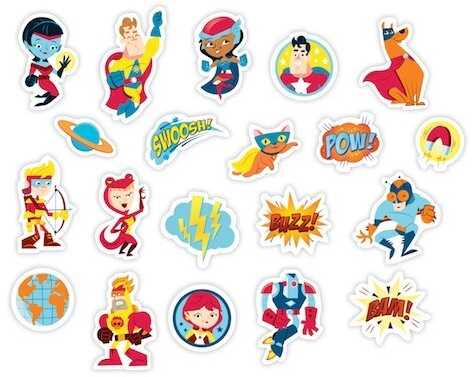 Magnetukai dėžutėje Superherojai, 20 vnt