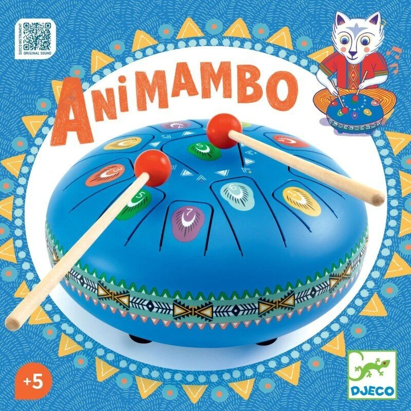 Djeco Animambo Muzikinis instrumentas - Didelis metalinis būgnas (11 natų)