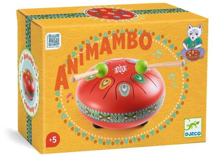 Djeco Animambo Muzikinis instrumentas - Raudonas metalinis būgnas (8 natos)