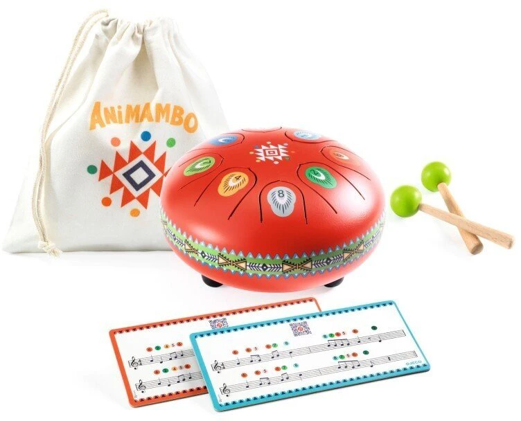 Djeco Animambo Muzikinis instrumentas - Raudonas metalinis būgnas (8 natos)