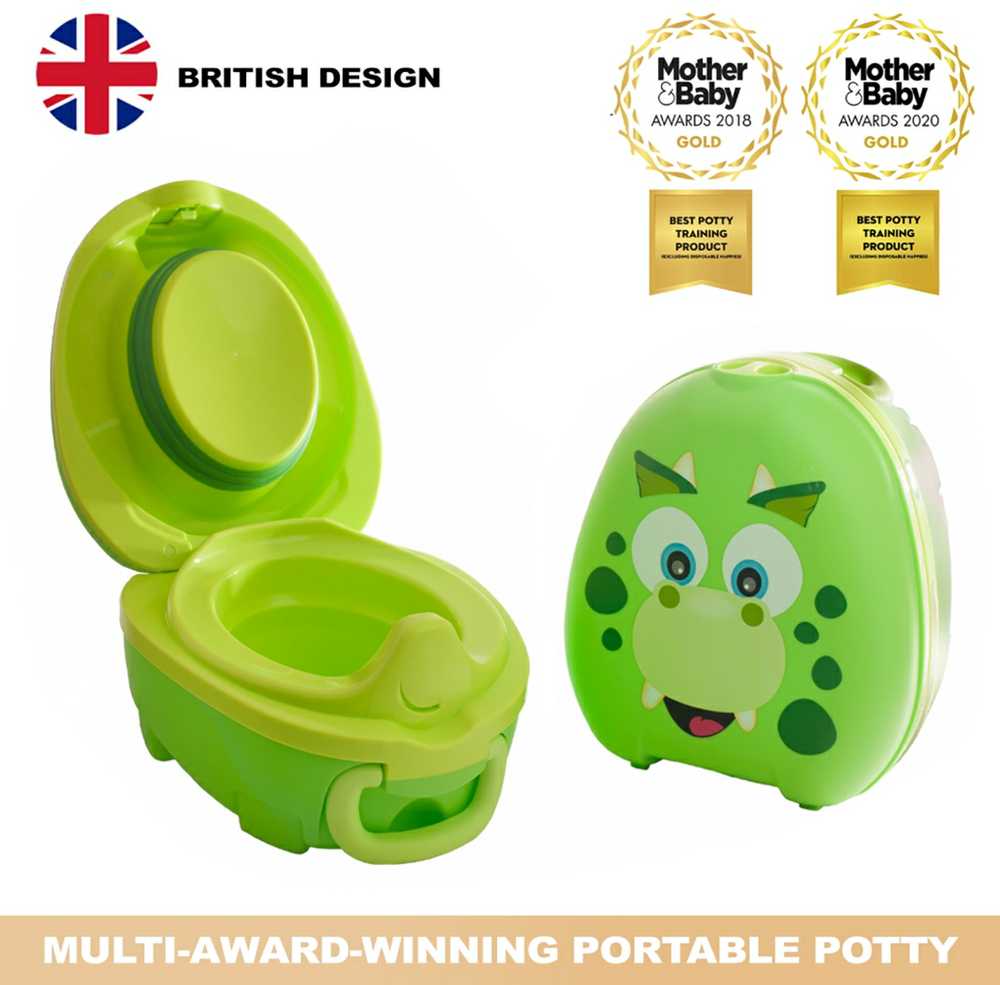 Mokomasis nešiojamas naktipuodis My Carry Potty, dinozauras, žalios spalvos
