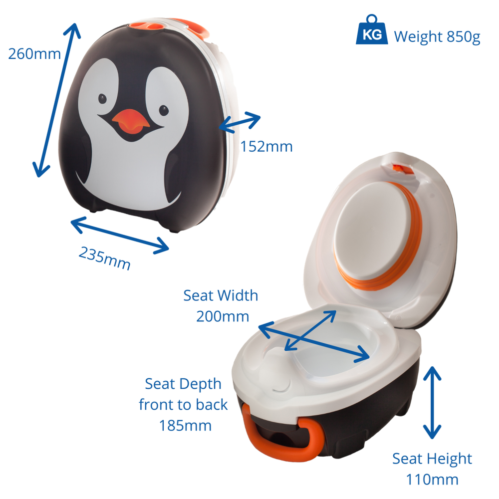Mokomasis nešiojamas naktipuodis My Carry Potty, pingvinas, juodos ir baltos spalvos
