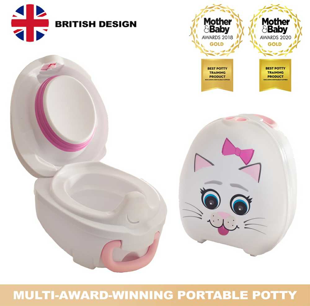 Mokomasis nešiojamas naktipuodis My Carry Potty, katytė, rožinės spalvos