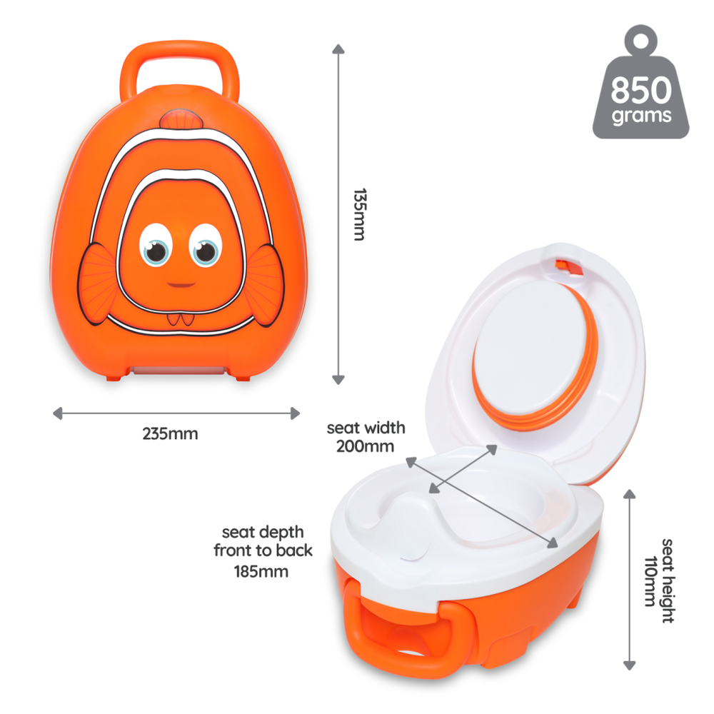 Mokomasis nešiojamas naktipuodis My Carry Potty, žuvelė, oranžinės spalvos