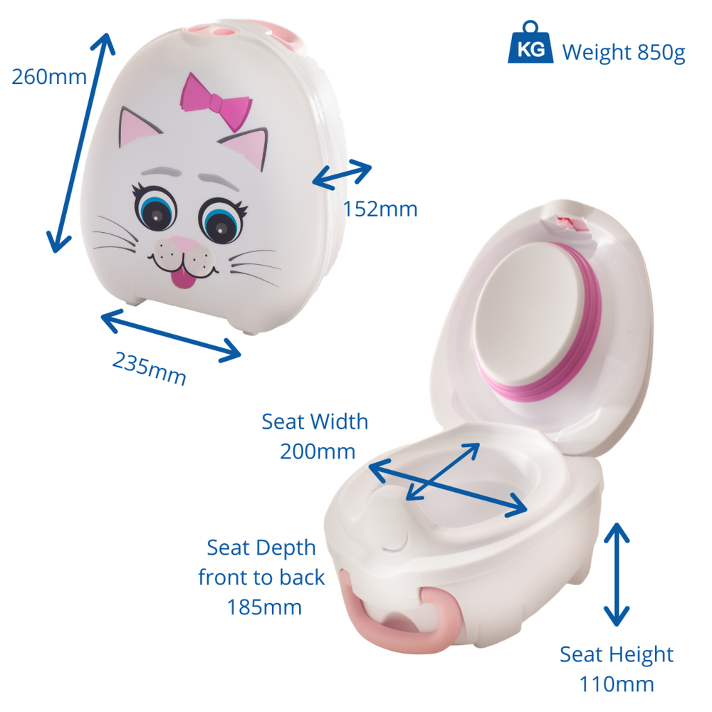 Mokomasis nešiojamas naktipuodis My Carry Potty, katytė, rožinės spalvos