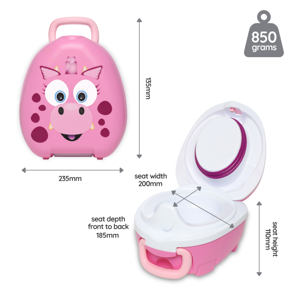 My Carry Potty Mokomasis nešiojamas naktipuodis, Rožinis drakonas