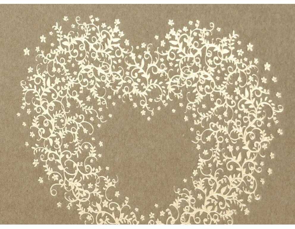 PartyDeco Albumas knyga svečių palinkėjimams Širdelė 20,5x20,5 cm, 22 psl ruda