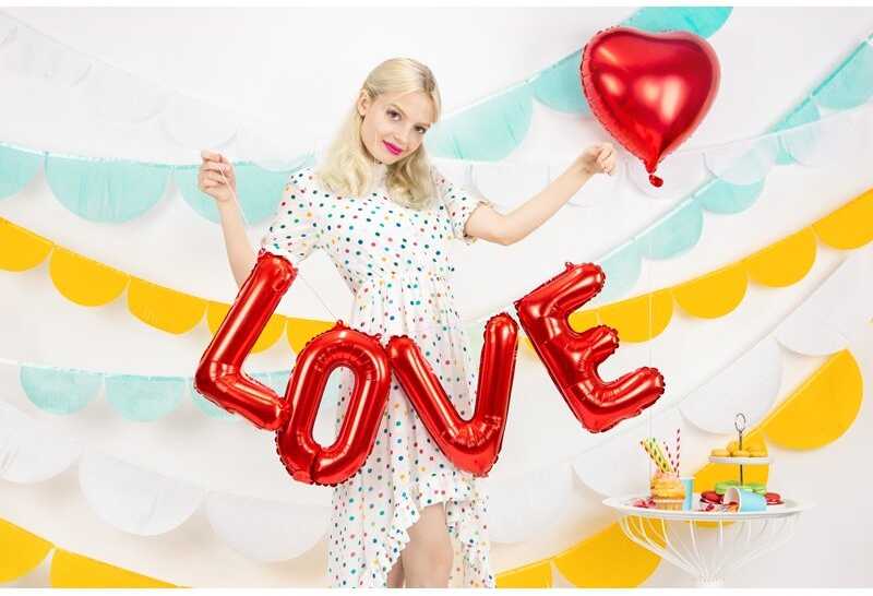 PartyDeco Balionai LOVE raudoni 140x35cm