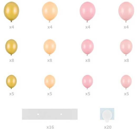 PartyDeco Balionų girlianda Rausva širdis