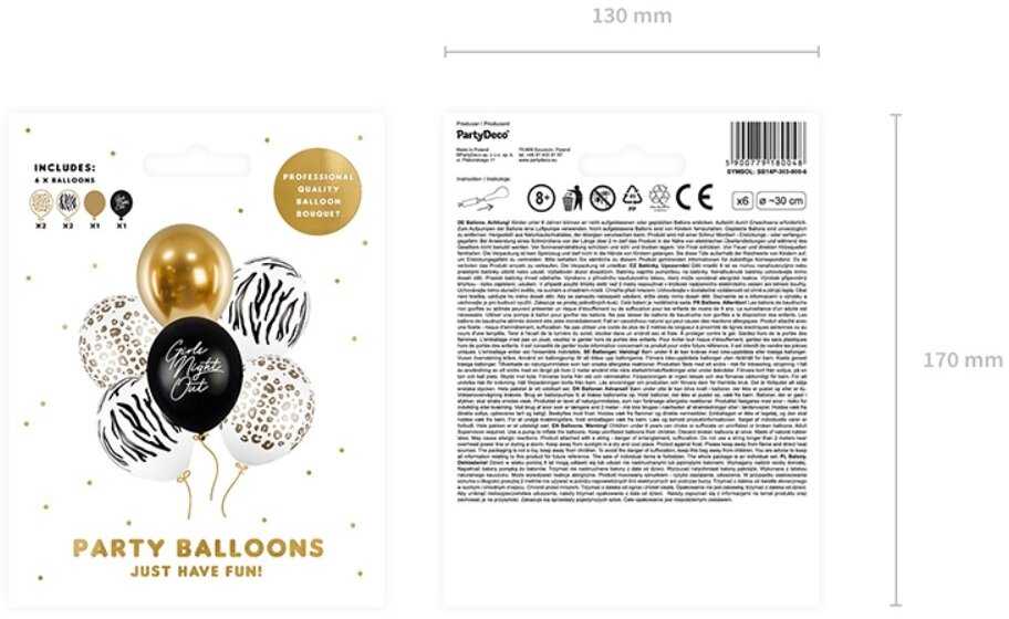 PartyDeco Balionų rinkinys Girls Night Out, 6 vnt