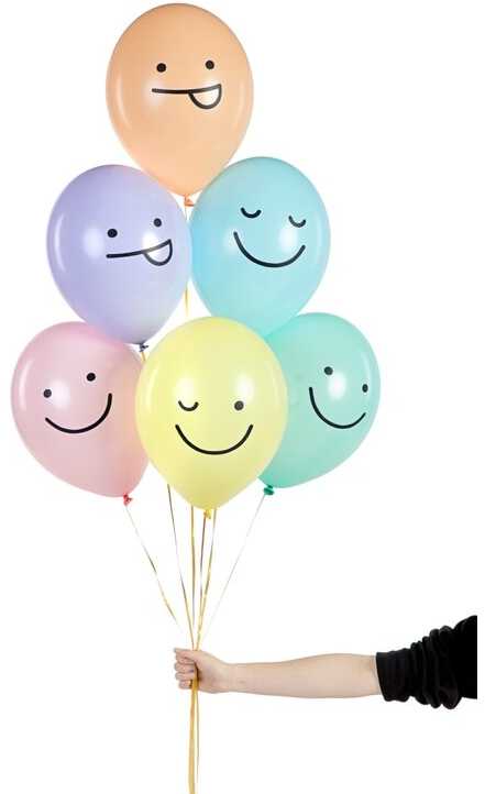 PartyDeco Balionai "Faces" (6vnt)