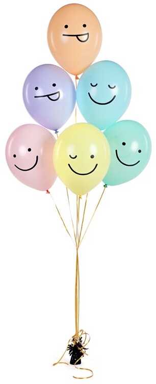 PartyDeco Balionai "Faces" (6vnt)