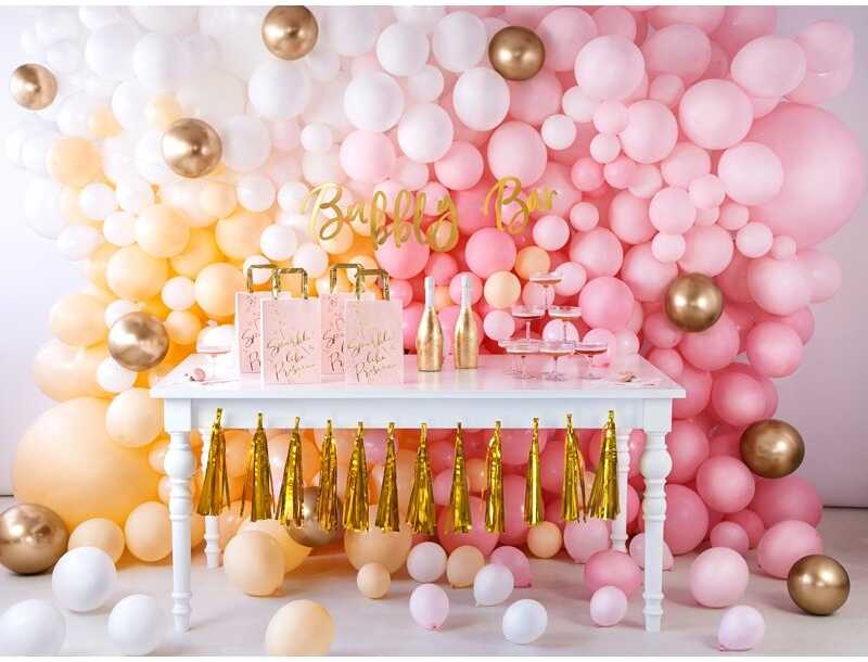 PartyDeco Blizgantys balionai auksiniai, 30cm, 50vnt