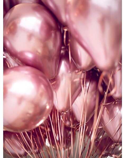 PartyDeco Blizgantys balionai rožinio aukso, 30cm, 50vnt