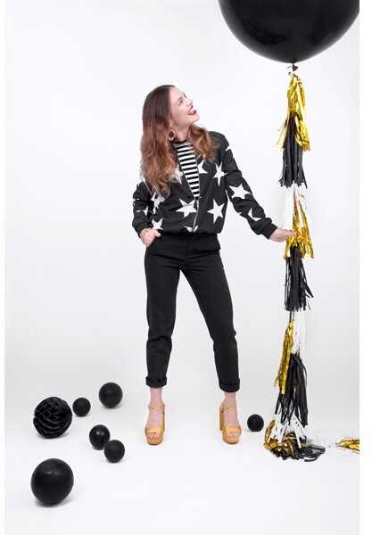 PartyDeco XXL apvalus juodas balionas (1 metras)