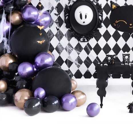 PartyDeco XXL apvalus juodas balionas (1 metras)