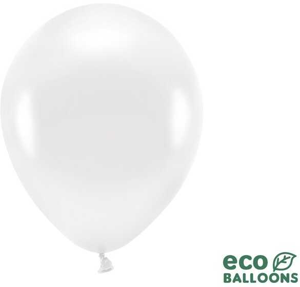 PartyDeco Ekologiški balionai "Balti", 30 cm, 10vnt