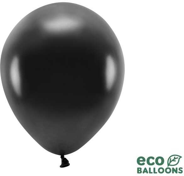 PartyDeco Ekologiški balionai "Metalik juodi", 10vnt