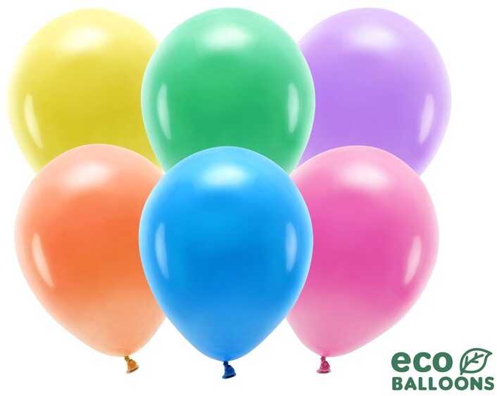 PartyDeco Ekologiški balionai Matiniai margi, 30 cm, 10vnt