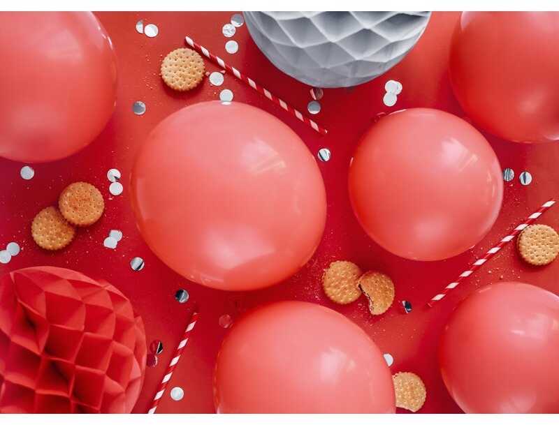PartyDeco Ekologiški balionai "Raudoni", 10vnt
