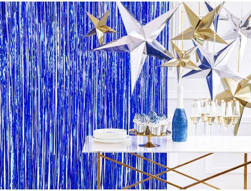 Party Deco PartyDeco Folinė kutų užuolaida dekoracijoms, Spalva: Žydra