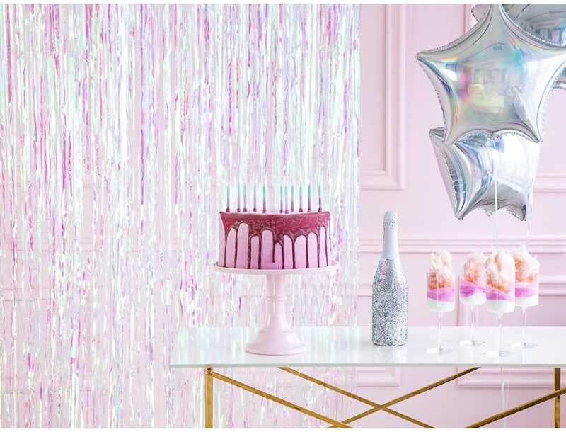 Party Deco PartyDeco Folinė kutų užuolaida dekoracijoms, Spalva: Žydra