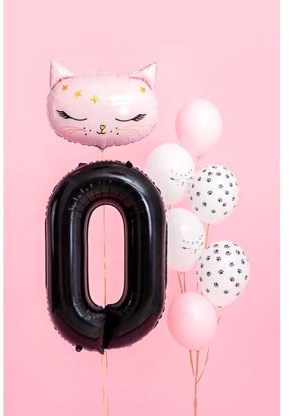 PartyDeco Folinis balionas "0" juodas, 86 cm
