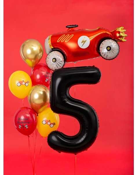 PartyDeco Folinis balionas "5" juodas, 86 cm