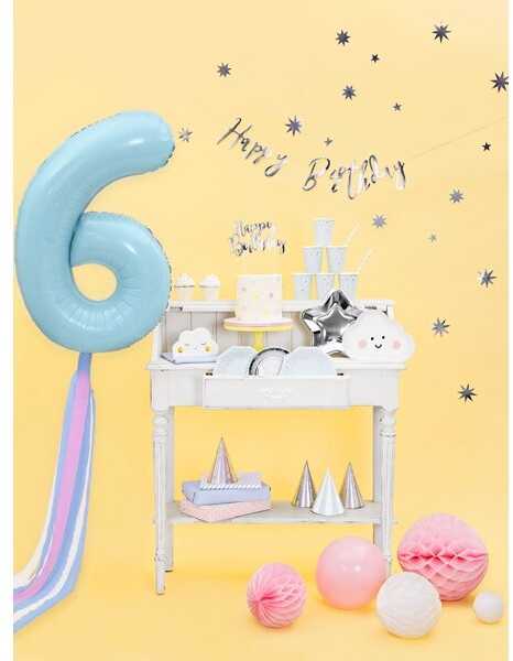 Party Deco PartyDeco Folinis balionas "6" melsvas, 86 cm