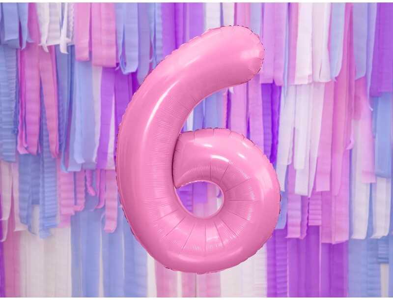 Party Deco PartyDeco Folinis balionas "6" rožinis, 86 cm