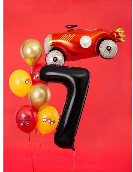 PartyDeco Folinis balionas "7" juodas, 86 cm