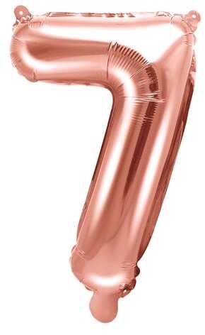 PartyDeco Folinis balionas "7" rožinio aukso, 35 cm