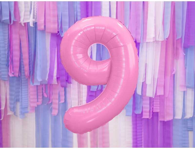 Party Deco PartyDeco Folinis balionas "9" rožinis, 86 cm