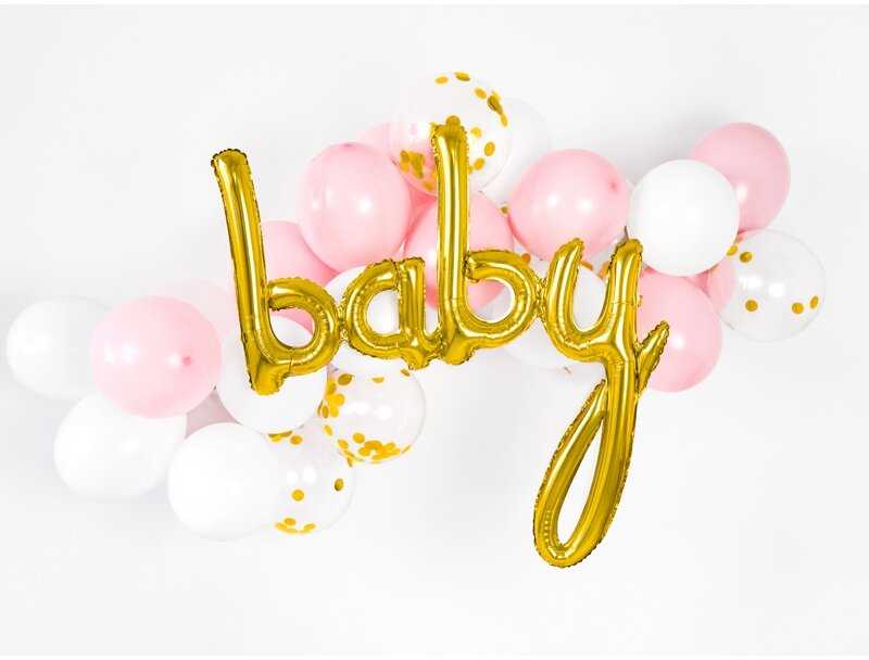 PartyDeco Folinis balionas baby auksinis, 73,5x75,5cm