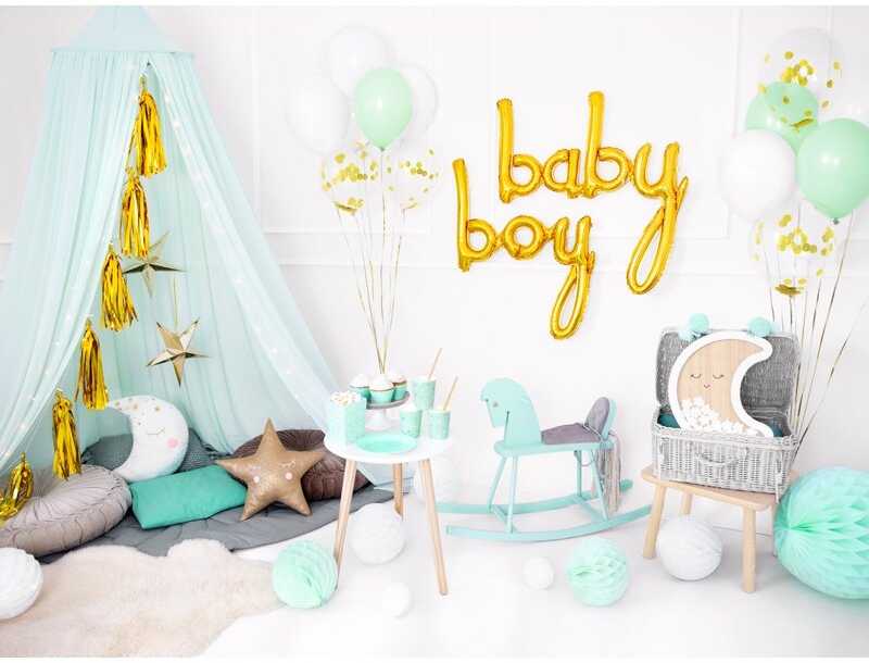 PartyDeco Folinis balionas baby auksinis, 73,5x75,5cm