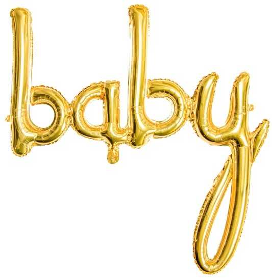 PartyDeco Folinis balionas baby auksinis, 73,5x75,5cm